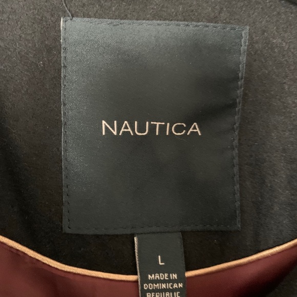 Nautica Navy Blue Collared Gold Button Peacoat - Picture 2 of 5